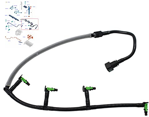 BIAREN Injector Fuel Return Leak Off Pipe for Ford Transit Mk7 Mk8 Transit Custom 2.2 TDCI Peugeot Boxer Citroen Relay 2.2 HDI Fiat Ducato 2.2 D FWD Euro 5 1761934 BK2Q9K022AF 9801197080