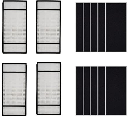 4-Pack HEPA& 10-Pack Carbon Pre Filter H1 HRF-H2 HEPA Replacement Filter Compatible with Honeywell H,HPA050, HPA150, HPA060, HPA160, HHT055, HHT155 Air Purifier