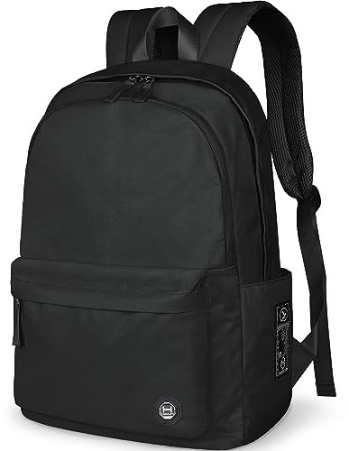 Mochila unisex, clásica y ligera para viajes universitarios - Bolsas de trabajo, escolar y de negocios - Mochila para hombres, mujeres y niños, se adapta a portátiles de 15 pulgadas (Negro)
