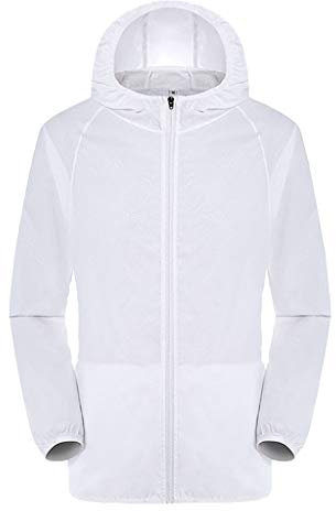 Coupe-vent pour homme Ultra Light Top Casual Vestes coupe-vent, manteaux et vestes imperméables pour homme Grattoir à glace, Blanc., M