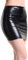 SamHeng Damen Minirock Stretch Metallic Skinny Kurz Wetlook Sexy Hohe Taille Wrap PU Leder Röcke Slim Kunstleder Bleistiftröcke Bodycon Disco Steampunk Partyröcke Clubwear, Schwarz
