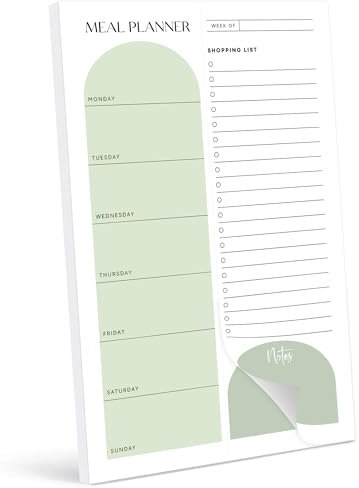 Magnetischer Mahlzeitenplaner für Kühlschrank, 15,2 x 22,9 cm, wöchentlicher Mahlzeitenplaner & Einkaufsliste, 52 Blatt, perforiert für einfaches Abreißen, vereinfachen Sie Ihren Mahlzeitenplan