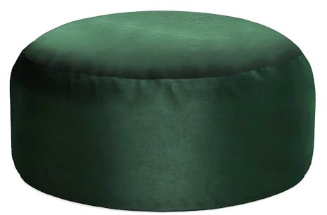 DreamRoots Pouf Hocker Roller 70x70x40cm - Samt Hocker - Sitzkissen Rund - Hocker Wohnzimmer - Fußhocker Für Sessel - Hocker Sofa - Sitz Poof - Fußablage Hocker - Sessel Hocker - Hocker Rund