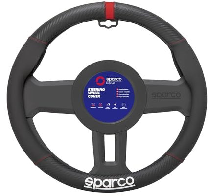 SPARCO Lenkradbezüge Lenkradschoner Lenkradschutz Lenkradhülle Schwarz Rot Gummi