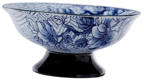 Garneck Ceramic Fruit Bowl Footed Fruit Basket Tall Pedestal Bowl for Snacks Storage Cake Holder