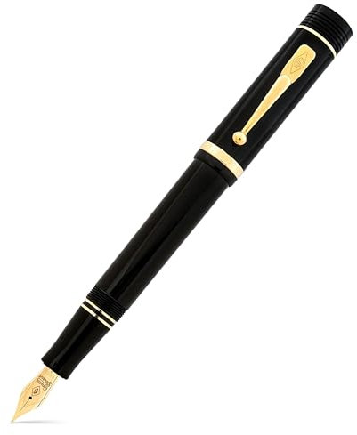 Conway Stewart Churchill Classic Black Gold · Fountain Pen with Medium Nib