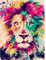 AIRDEA Lion Peinture Numero Adulte, DIY Kit Activité Manuelle Peinture Acrylique, Arc-en-ciel Peinture par Numero Adulte avec Pinceaux et Acryliques pour la Décoration Maison 30x40 cm (Pas de Cadre)
