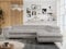 MKS MEBLE Ecksofa Cord Sofa Grau, Wohnlandschaft L-Form mit Schlaffunktion und Bettkasten, Schlafsofa mit Bettkasten, Sofa mit Einstellbare Kopfstützen, Peter L - Hellgrau Cord - Rechts Grau