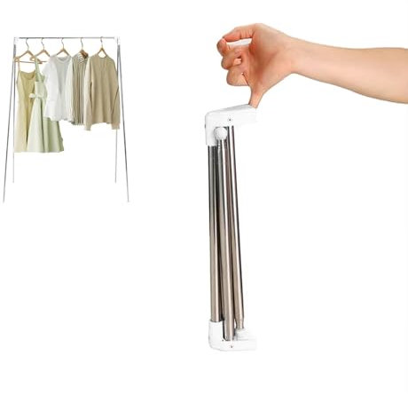 Ligtchser Porte-vêtements de voyage portable pliable pour danse, voyage, camping, sécher, camping-car, intérieur et extérieur. Un mini porte-vêtements pliable.