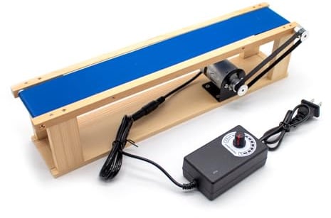 Toplionace Mini Cinta Transportadora de Escritorio AC 100-240V Modelo de Elevador de 5x70cm Dispositivo de Experimentos Científicos para Enseñanza de Fricción 0-6000rpm
