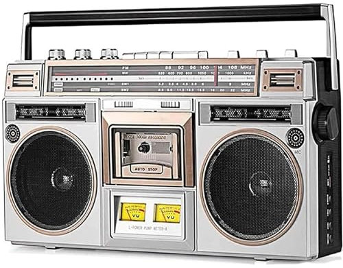 Boombox lettore CD retrò con Bluetooth, lettore di cassette portatile, radio e radio AM/FM, supporto ingresso SD/USB, perfetto per riunioni di famiglia e viaggi