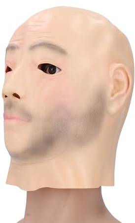 Yechiry Realistische Latexmasken für Halloween, Gesichtsbedeckung für Halloween Sichtbare Latexkopfbedeckung Kopfbedeckung Neuartiges Kostümparty Requisit, Latex Männerkopfbedeckung