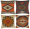 INDACORIFY 4-teiliges Set Kelim-Kissenbezug aus Wolle, Jute, handgewebt, Vintage-Stil, türkisches Kissen, dekorativer Überwurf, Heimdekoration (Muster- 21)