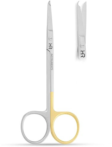 Hochwertige Nahtschere mit halbmondförmigem zartem Haken, perfekt für Nahtentfernung, Erste Hilfe, EMS-Ausbildung, professionelle Studenten und mehr, Edelstahl (13 cm, gerade)