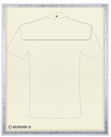 Bildershop-24 Objektrahmen Trikotrahmen VARIANTO35 80x100cm Weiß Grau Antik inkl. Bügel und Passepartout in Elfenbein