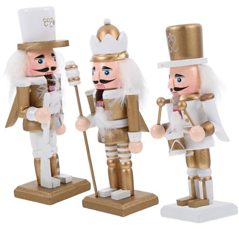 BUGUUYO Nussknacker Aus Holz Weihnachtsdekoration Traditionelle Nussknacker-soldatenstatuen 15 cm Weihnachtsschmuck