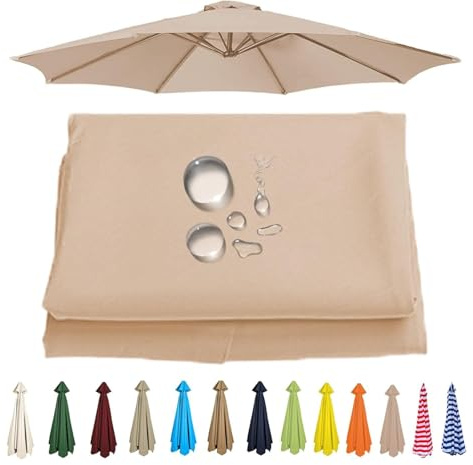 UWOBTN Toldo de Recambio de Sombrilla 2/2.3/2.5/2.7/3 Metros 6/8 Varillas Impermeable Cubierta de Repuesto para Sombrilla para Jardín, Patio, Piscina, Terrazas