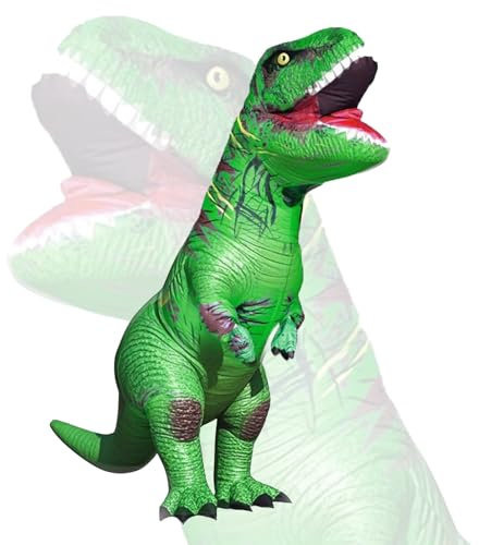 Eayaele Aufblasbare T-rex Kostüme Aufblasbare Dinosaurier Kostüm Erwachsene Tyrannosaurus Rex Anzug Karneval Party Dino Kostüm Männer Frauen (Grün)