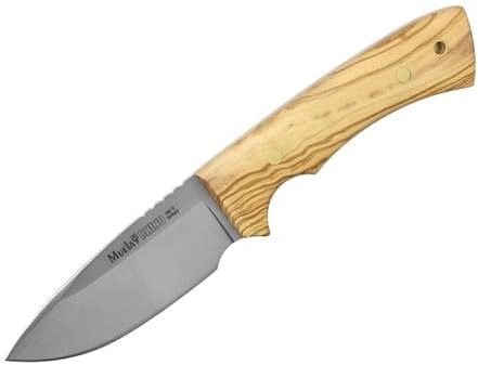 LO TRINCO YO Muela Cuchillo RHINO-9.OL hoja de acero MoVa de 9 cm y empuñadura de olivo para Caza, Pesca, Supervivencia y Bushcraft