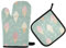 Green Ice Cream Hot Pads and Mitts Heatproof Pot Holder Gloves Kitchen Aid 2PCS Oven Pad for Kitchen BBQ Baking