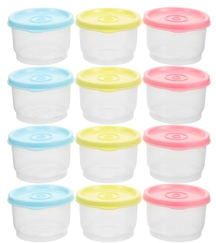 Milisten 12 Stück Vorratsdosen Für Babynahrung Wiederverwendbare Gefrierbehälter Für Babybrei Lebensmittelgläser Mit Luftdichtem Deckel Auslaufsichere Vorratsdosen Für Brei (150 Ml)