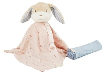 Sterntaler Träumli-Set Hase Hanni - Baby Kuscheltuch mit Rassel & Schnullerband - Schmusetuch aus Musselin - treue Begleiter zum Schmusen, Spielen & Trösten - ab Geburt - Geschenk Set, quarzrosa