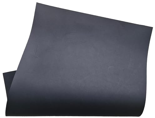 Tagli di pelle bovina da 2 mm – Pelle vera A1 fino ad A5 – Pelle pieno fiore di alta qualità dall'Italia – Piastre in pelle per bricolage, cucito, rilegatura, mobili e artigianato (Nero, A4 (210 x