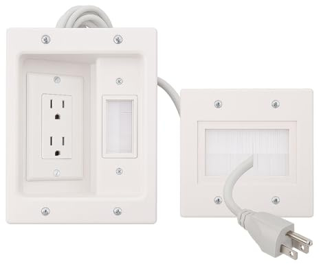 In Wall Cable Concealer Kit - Lackierbares Kabelmanagementsystem für TV, Heimkino & Büro, einfache DIY Wire Hider Raceway für Strom- und Niederspannungskabel