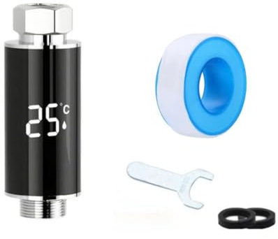 WIIYENA Alcachofa de ducha inteligente con pantalla LED de temperatura y no requiere batería, piezas de repuesto, A