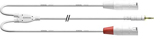 Cordial CFY 1.8 WMM-SNOW 1.8m 3.5mm 2 x XLR (3-pin) Rosso, Bianco cavo audio