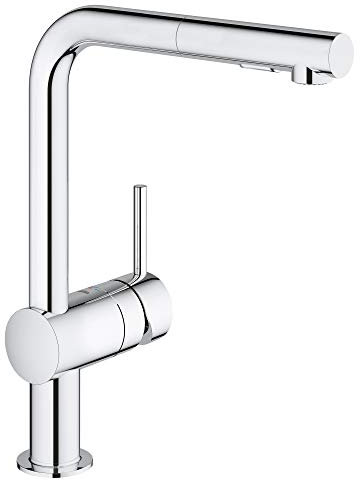 Grohe 30300000 Minta Rubinetto Cucina Monocomando Estraibile, Cromo Starlight