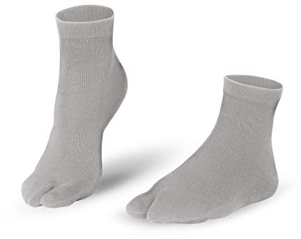 Knitido Tabi Kurzsocken, kurze Zwei-Zehen-Socken aus Baumwolle, Größe:35-38, Farbe:Light Grey (103)