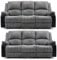 More4Homes POSTANA ELECTRIC HIGH BACK JUMBO CORD FABRIC RECLINER 3 + 2 + 1 SOFA ARMCHAIR SET SUITE (Grey, 3 + 3 Seater)