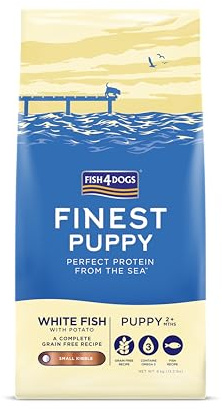 Fish4Dogs Finest White Fish and Potato Puppy Food | Natural, Hypoallergenic Puppy Food | Great for Sensitive Puppies | Rich in Omega 3, 6 and 9 (Small Kibble - 6kg)