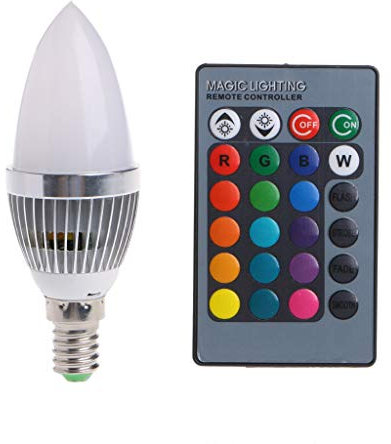 ZIRAN E14 3W RGB LED 15 Couleurs changeantes Lampe d'ampoule de Bougie w, télécommande AC85-265V