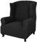 Sesselüberwürfe,1 Stück Stretch Spandex Ohrensessel Husse Sofabezug Sofaüberwürfe Wingback Sessel Schonbezüge Sofa Schutz mit elastischem Boden für Ohrensessel (Color : Schwarz)