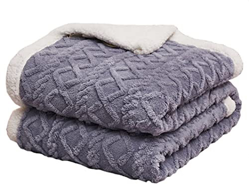 Hayisugal Flauschige Sherpa Kuscheldecke - hochwertige Schafdecke, super weiche Fleecedecke als Sofadecke, Tagesdecke oder Wohndecke Couchdecke Sofa überwurfdecke, Blau, 150 x 200cm