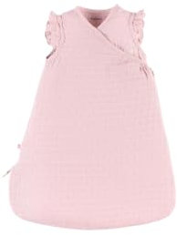 Noukie's - Gigoteuse bébé Eté - 50 cm - 0 à 3 Mois - Légère, Pratique, Ajustable - Grenouillère Mixte TOG < 1.0-100% Mousseline de Coton bio - Rose - Sac de couchage Rose