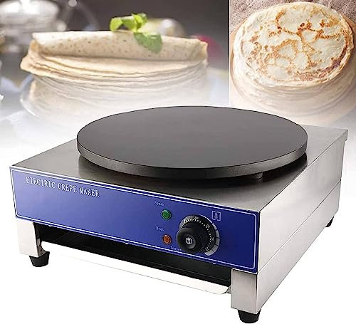 GBHJJ Crepera Profesional Electrica, Dispositivo Profesional, crepera, 45 cm (15.7 Pulgadas), Temperatura Ajustable, para Crepes Dulces, Galletas saladas, Tortitas y Tortitas,110V