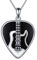 CUPENDA Plektrum Halskette Sterling Silber Schwarzer Onyx Gitarren Halskette Musik Schmuck Geschenke für Frauen
