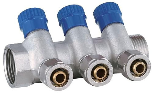 Aqua Heating Collettore Acqua 1” X 16 Mm Pex Collettore Dell'Acqua Fredda Potabile In Ottone 3 Circuiti