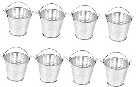 YARNOW 8pcs 8pcs Small Iron Buckets Decorate Floral Baskets Bulletin Board Decorations Chip Organizarion Bulk Golden Mini Iron Bucket Flower Pot Metal Tin Buckets Kettle Iron Sheet Child