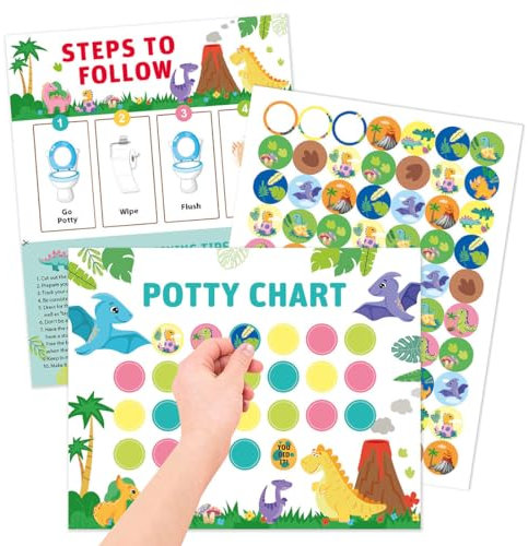 VBKITW elohnungstafel Kinder Dino,10 Stück mit Sternen-Stickern zur Motivation bei Haushaltsaufgaben, Hausaufgaben,Töpfchentraining, Zähneputzen,Aufgabentafel für Kinder für Gute Gewohnheiten