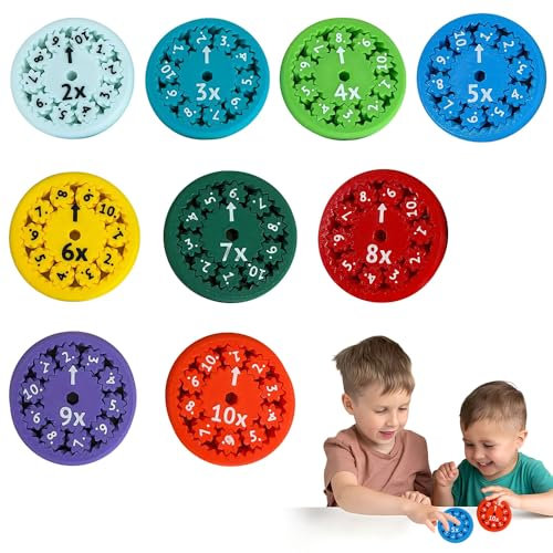 KBIBCK 9 Stück Mathe Fakten Fidgets Spinners, Math Fact Fidgets Spinners, Math Fidget Spinner, Math Fidget Spinners Games, Rechnen Lernen für Kinder & Kleinkind