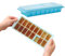 Cubiteras para Hielo con Tapa, Moldes de Cubitos Hielo Silicona Sin BPA y Certificado LFGB, Fácil Extracción Apilables Bandeja Cubo Hielo Whisky Cola Congelado Azul