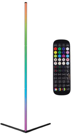 ENOVALITE 140cm RGB-IC Stehlampe mit Fernbedienung, dimmbare LED Eckleuchte | 16 Mio Farben, Musikmodus, DIY Modus und Timer, Wohnzimmer Gaming Stimmungslicht Ambient