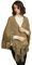 BEAUTELICATE Damen Gestricker Schal Stola Dreiecksschal Warm Hohl Stricken Cape Cardigan Elegantz Dreieckstuch Umschlagtüch mit Fransen für Herbst Winter Frühling (Dunkles Salbeigrün, Einheitsgröße)