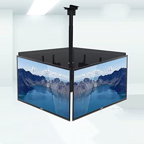 Soporte de techo para TV de 4 lados, soporte de techo para TV con inclinación y giro ajustables, marco giratorio de 360 grados para TV LCD, para televisores de 32 a 65 pulgadas, compatible con 4 panta