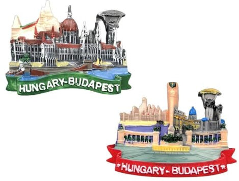 2 Hungarian Budapest Landmark Fridge Magnets, Budapest Tourist Souvenirs