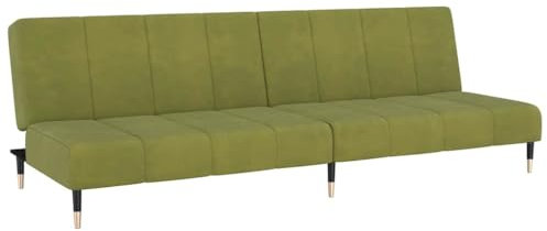 vidaXL Schlafsofa 2-Sitzer Hellgrün Samt, Tagesbett, Gästebett, Sofa mit Schlaffunktion, Schlafcouch, Sofabett, 2-in-1 Sofa, 2-Sitzer-Sofa, Sofa